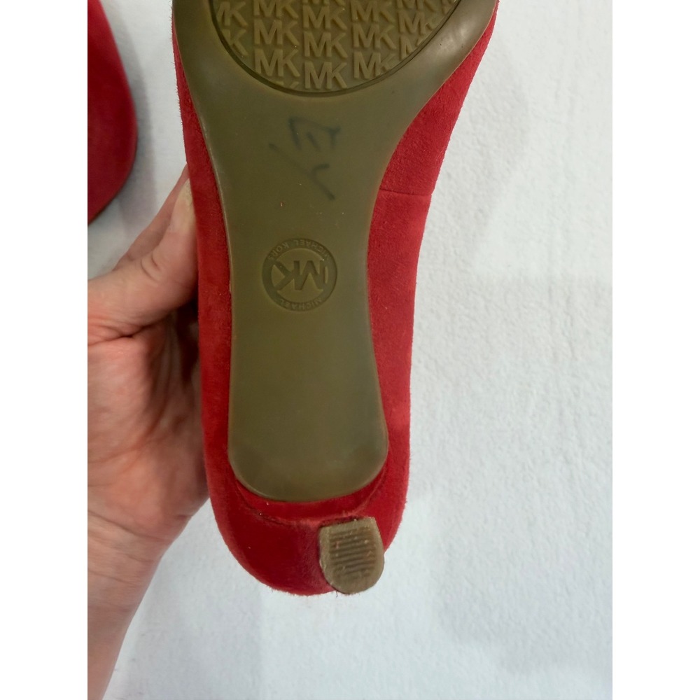 Michael Kors Pumps Size 8 terracotta Suede Pointed Toe Stiletto Classic Luxury - Picture 13 of 16